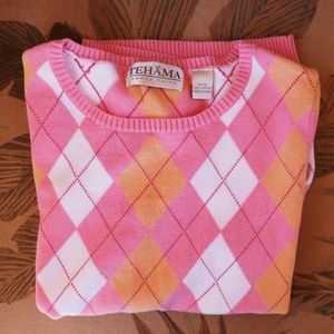 Argyle sweater size small short sleeve